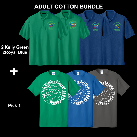 Adult Cotton Kelly Green & Royal Blue Bundle