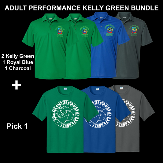 Adult Performance Polo Uniform Bundle - Kelly Green Options