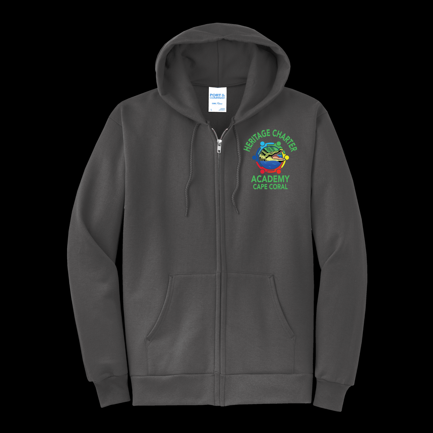 Heritage Charter Academy Full Zip Hooded Sweatshirt