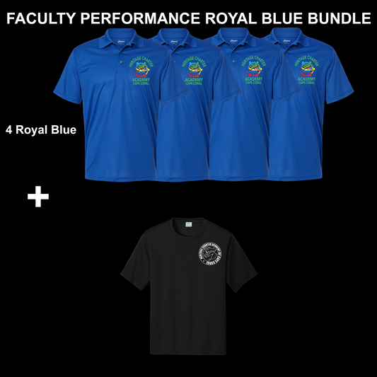 Faculty Performance Polo Royal Blue Bundle